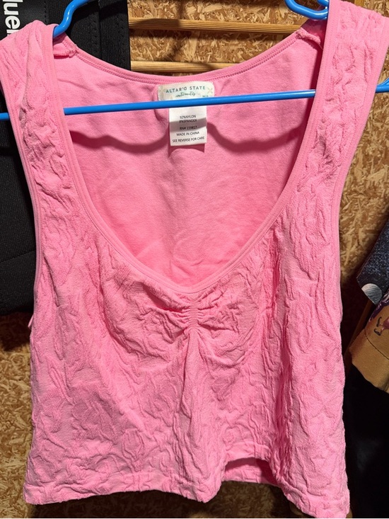 Altar'd State Tops - Altar'd State Bright Pink Textured Scoop Tank